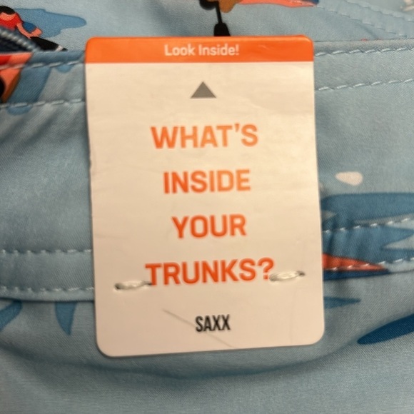 Saxx BETAWAVE 17" 2N1 DropTemp Cooling Liner Ballpark Pouch Swim Trunks 38 Surf - Picture 8 of 11